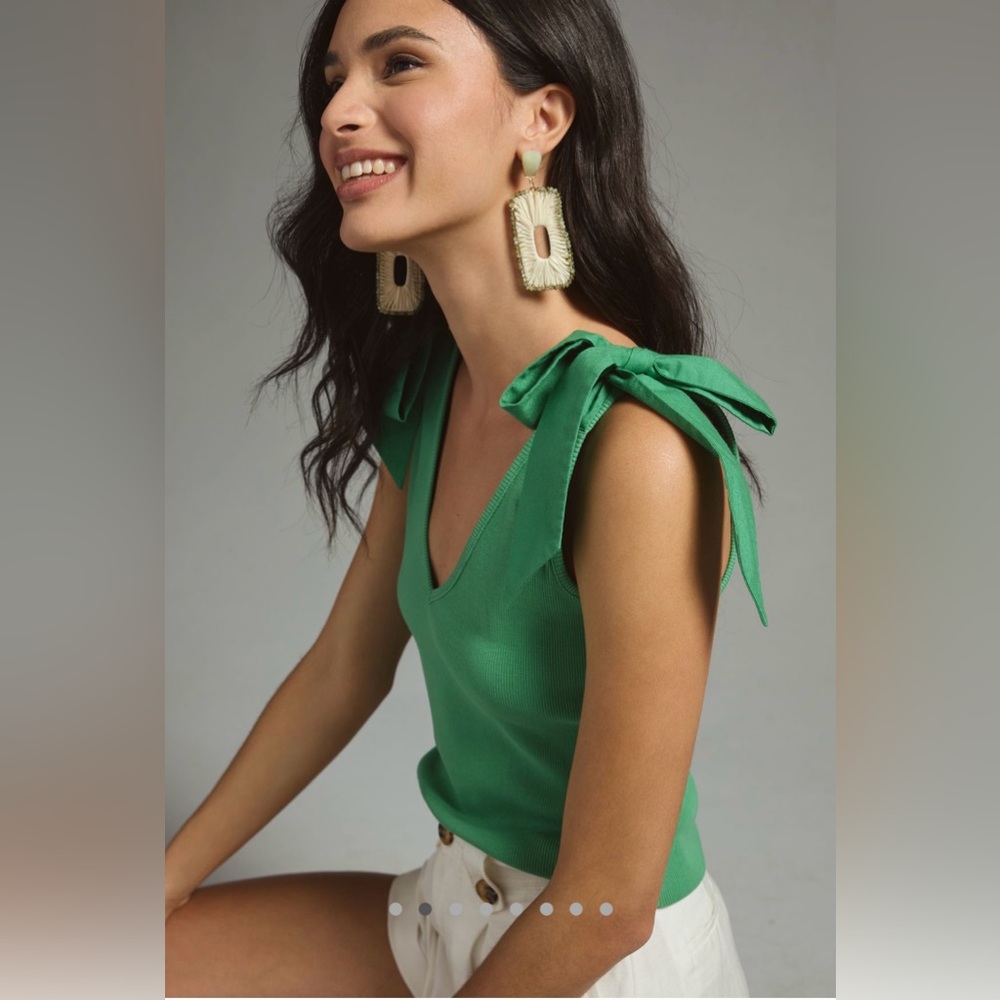 Anthropologie-Maeve Cotton Tank Top w/bow detail at straps!